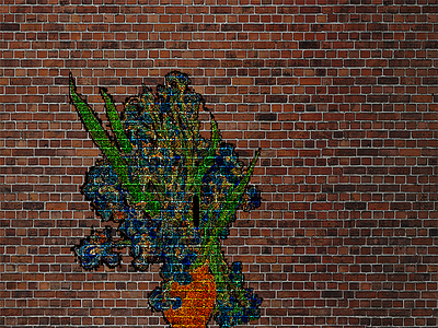 Brick Wall Iris Graffiti brick wall digital art image brick wall grunge image brick wall manipulated image graffiti digital art image graffiti grunge image graffiti manipulated image iris digital art image iris grunge image iris manipulated image