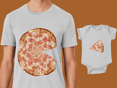 Unisex Adult  & Baby Pizza T-Shirt