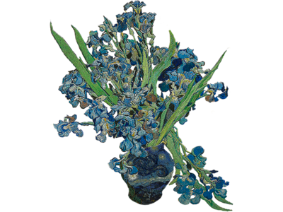 Van Gogh Iris and Starry Night Vase Manipulated
