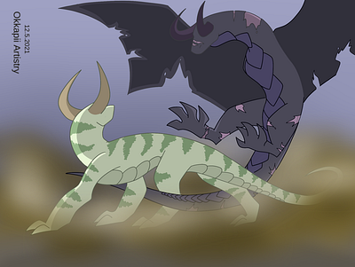Death V Life contest dragon illustration kleki monsterverse original