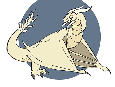 American Ivory dragon illustration kleki monsterverse original
