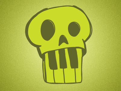 Piano Skull Logo illustrator logo piano skull
