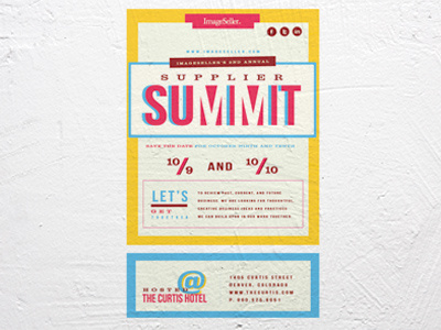 Supplier Summit event invitation primary colors