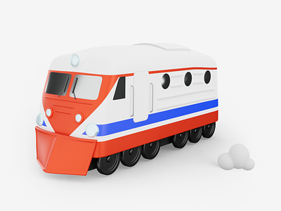 3d illustration train for Russian Railways banner 3d 3d rendering blender cute illustration simple train