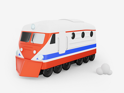 3d illustration train for Russian Railways banner