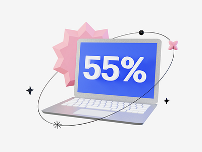 3d illustration about sale, notebook