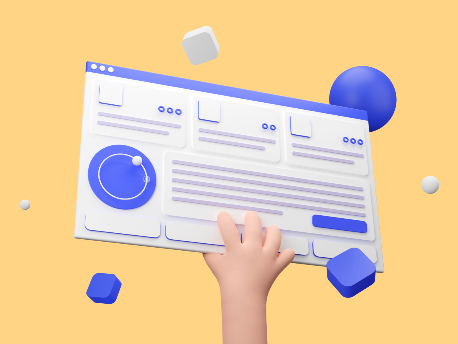 3d illustration UX UI design, web design by Asya Korovina on Dribbble
