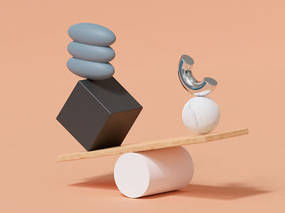 3d illustration balance