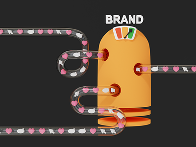 3d illustration marketing and branding 3d 3d rendering blender branding illustration like marketing social media