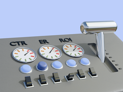 3d illustration advertising setup 
control panel