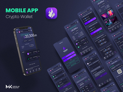 Mobile app of a Crypto Wallet app design branding crypto wallet mobile app ui ui design user interface ux design web design website