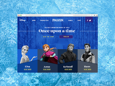 Frozen artwork design flat frozen graphic simple story web