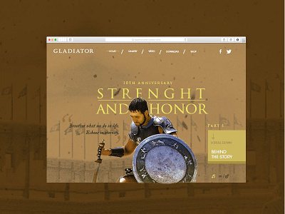 The Gladiator // Website artwork design flat graphic simple story web