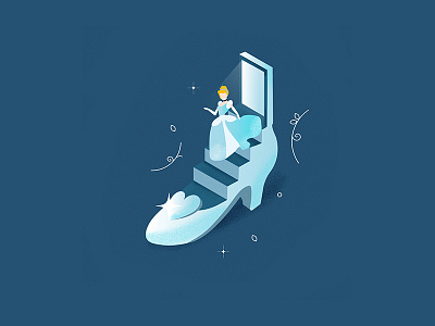 Cinderella advertising cinderella creativity design designer disney flat graphic nice princess shoes stairs