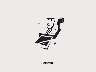 Polaroid black brand design illustration logo minimal negative photo polaroid white woman