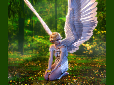 Angel Creekside angel cover art fantasy games illustration wings