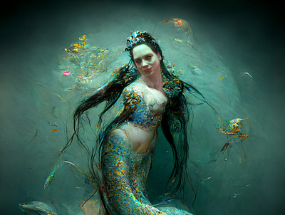 The Mermaid 3d character creation fantasy illustration