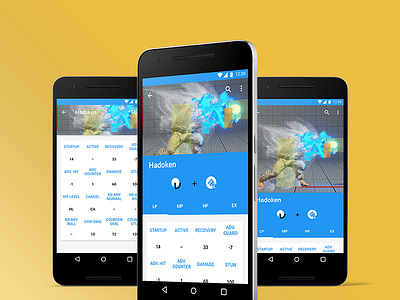 QCFP - Frame Data app app concept games material design street fighter