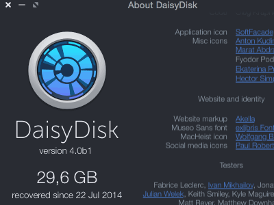 DaisyDisk 4 About window