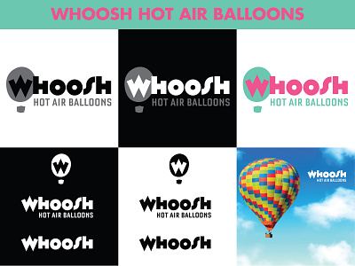 WHOOSH HOT AIR BALLOONS brand identity branding design identity logo logo design typography
