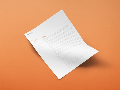 Financial Benefits Letterhead brand identity branding identity letter letterhead mockup orange stationery typesetting typography