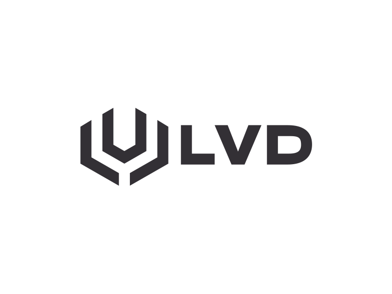 LVD Logo branding fitness gif identity lifting logo monogram sans serif typography wordmark