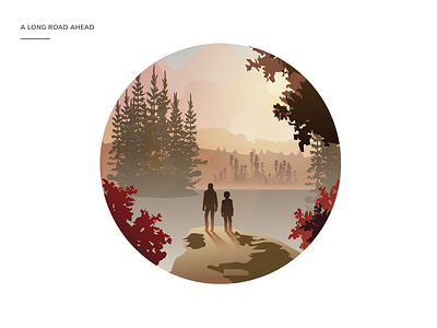 A long road ahead autumn design forest icons illustration life is strange plants vector