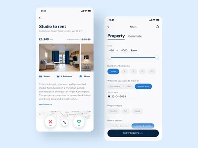 Property Rental app design estate flat icons ios ios 12 property rental tinder typography ui ui ux ui design web