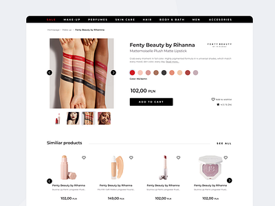 E commerce Product Page e commerce e commerce design e commerce website product design sephora typography ui ux webdesign