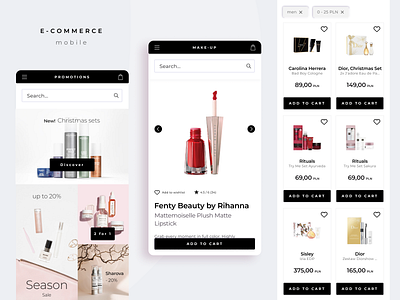 E commerce mobile add to cart app category design e commerce ecommerce mobile mobile ui product page products promotions shop typography ui ux