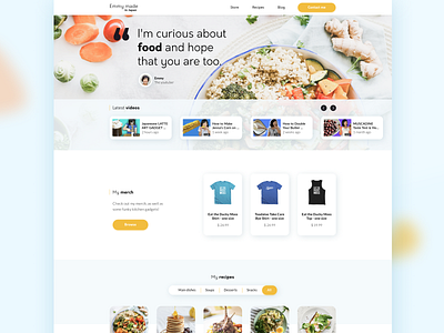 Emmy made website #1 design e commerce landing page recipes redesign responsive shop ui ux web website youtube