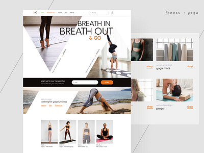 Yoga e-commerce app design e commerce fitness redesign shop typography ui ux web webdesign yoga