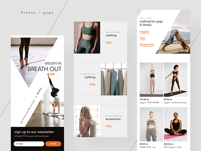 Yoga e-commerce mobile app clothing e commerce fitness mobile photos rwd shop sport ui ux web web design website yoga yoga app