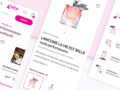Hebe e-commerce cosmetics design e commerce icons shop typography ui ux web webdesign website