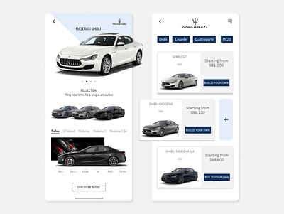 Maserati App all android app beautiful car colors composition design ferrari landing maserati mobile page popular ui ux web