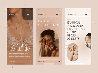 BELLEZA MOBILE WEBSITE UI CONCEPT