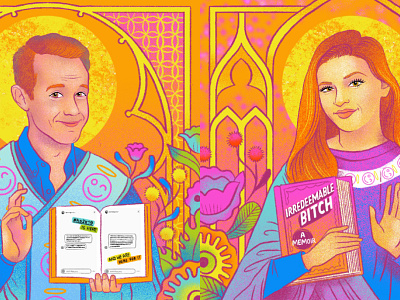 Saints of GCF Podcast design digital illustration flowers illustration portrait