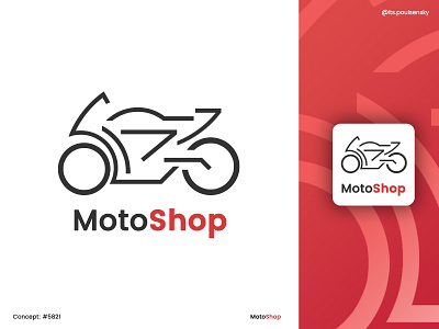 MotoShop Logo Concept design graphic design logo logo design minimalist