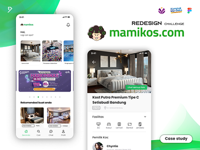 Mamikos UI/UX Redesign Challenge binar case study challenge design mobile redesign redesign challenge ui ui design uiux ux