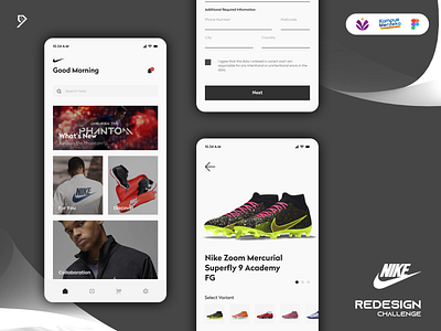 Nike UI/UX Redesign Challenge binar case study design mobile mobile app nike redesign redesign challenge ui ui design uiux ux