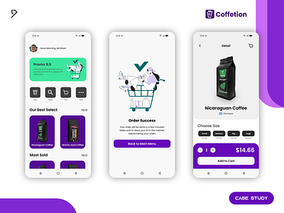 Coffetion UI/UX Design | Case Study binar challenge coffee design design challenge mobile mobile app study case ui ui design uiux ux