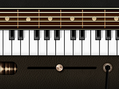 Band in Your Hand app band instruments keyboards leather music piano ui