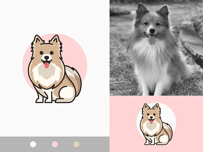 Cute Dog Mascot Cartoon Flat Illustration Design adorable animal canine cartoon character cute design dog doggy flat fun funny graphic design happy illustration logo mascot pet puppy sitting