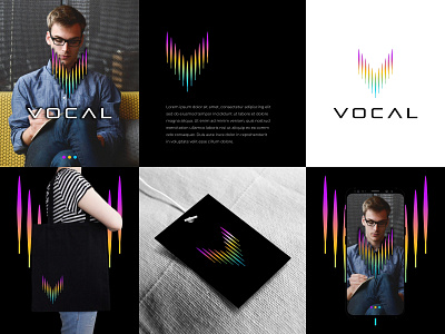 Letter V Colorful Sound Audio Wave Logo Design