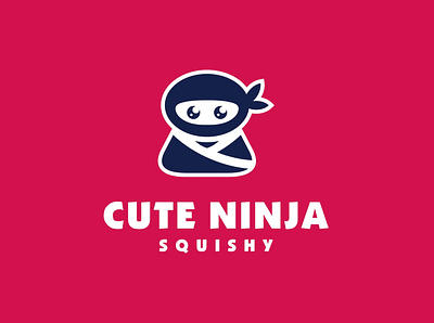 Mascot Cute Ninja Squishy Logo branding cartoon character creative cute design flat funny graphic design happy idea illustration inspiration logo logo design mascot ninja simple sticker vector