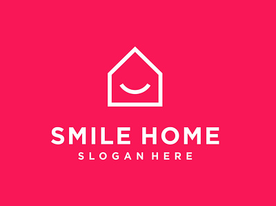 Home Smile House Happy Logo branding building cheerful design estate friendly graphic design happy home house illustration logo logo design playful real real estate simple smile vector