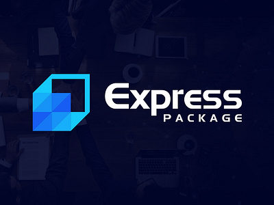 Box Package Arrow Express Delivery Logo
