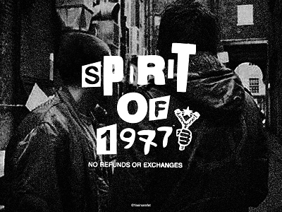 Spirit of 1977© 1977 punk subculture type typography vector