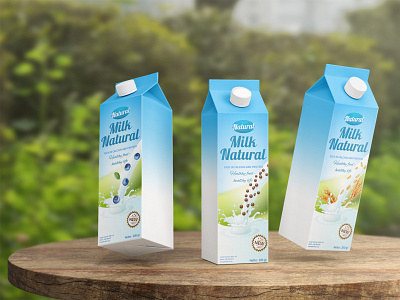 Natural milk label graphic design kemasan label milk packaging