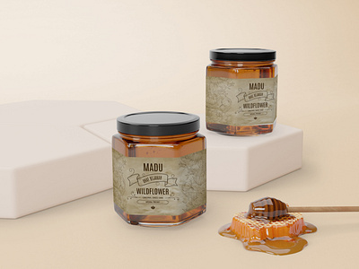 Honey Label 3d branding design graphic design label logo packaging